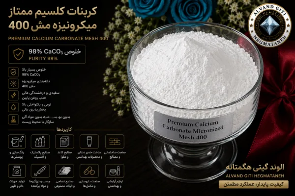 تصویر پودر کربنات کلسیم میکرونیزه الوند گیتی